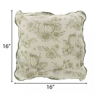 Floral Pumpkin Print Pillow "Cover"